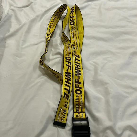 Off White yellow caution tape belt